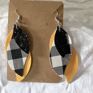 Faux leather earrings